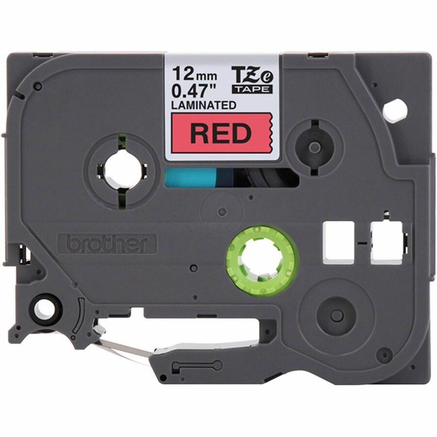 Image of P-touch TZE431G Genuine TZe431 BK on RD Label Tape, Laminated, 12mmX8m, 15/32" Width, Red, Laminated, Water Resistant, 1 Each