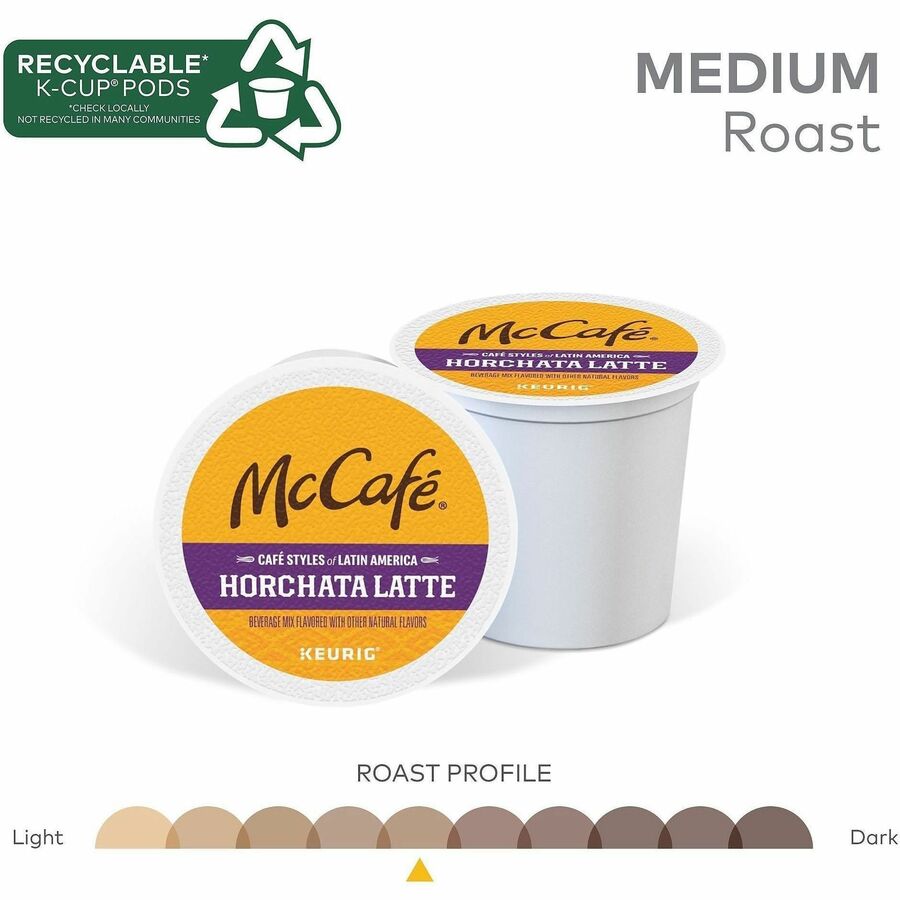 Image of McCafè® 9891CT Horchata Latte, Compatible with Keurig Brewer, Medium, Per Box, 24 K-Cup, K-Cup, Horchata Latte, Kosher, 4 / Carton
