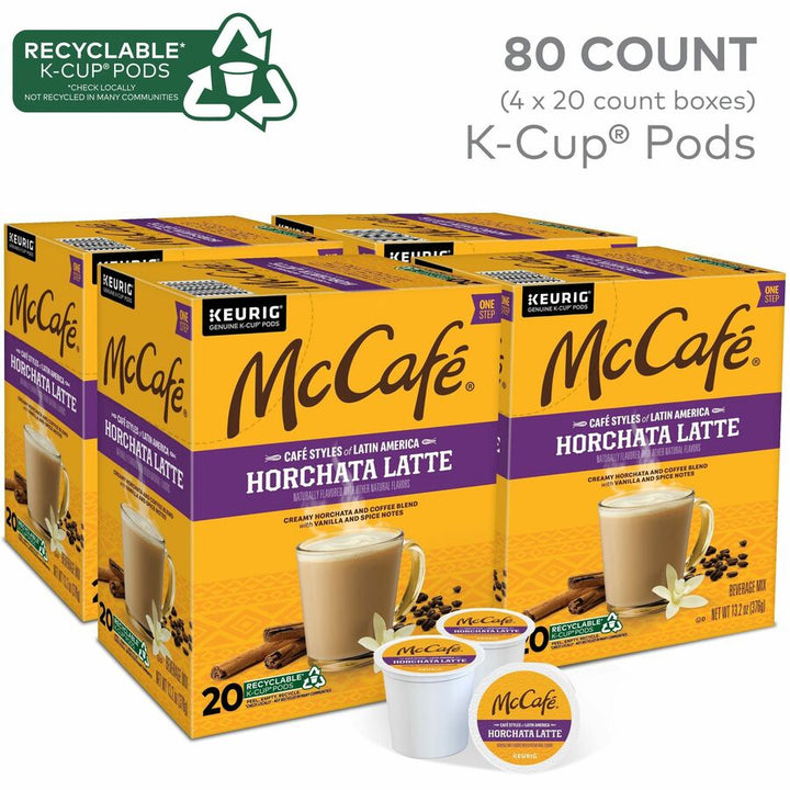 Image of McCafè® 9891CT Horchata Latte, Compatible with Keurig Brewer, Medium, Per Box, 24 K-Cup, K-Cup, Horchata Latte, Kosher, 4 / Carton
