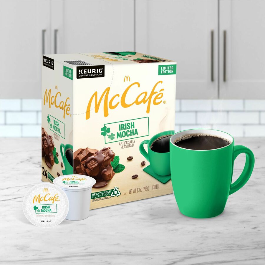 Image of McCafè® 9459CT Irish Mocha, Compatible with Keurig Brewer, Light, Per Box, 24 K-Cup, K-Cup, Irish Mocha, Kosher, 4 / Carton