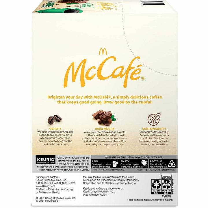 Image of McCafè® 9459CT Irish Mocha, Compatible with Keurig Brewer, Light, Per Box, 24 K-Cup, K-Cup, Irish Mocha, Kosher, 4 / Carton