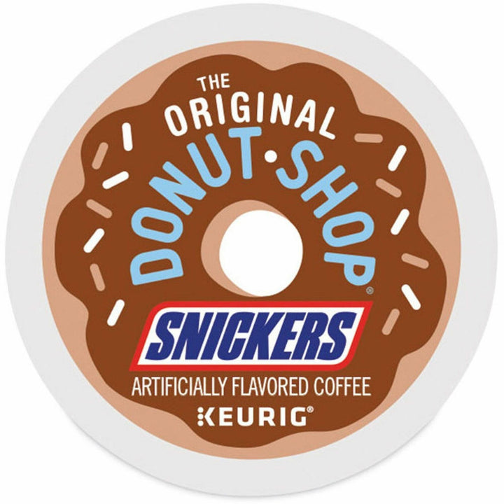 Image of The Original Donut Shop 9608CT Snickers Coffee, Compatible with Keurig Brewer, Mild, Per Box, 24 K-Cup, K-Cup, Snickers, Kosher, 4 / Carton