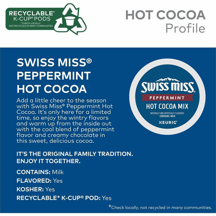 Image of Swiss Miss® 8526CT Peppermint Hot Cocoa, Peppermint, 22/Box, 4 / Carton