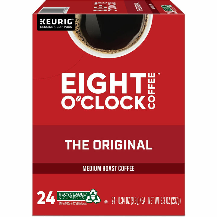 Image of Eight O'Clock 0657CT Original Coffee, Compatible with Keurig Brewer, Medium, Per Box, 24 K-Cup, K-Cup, Ground, Original, Kosher, 4 / Carton