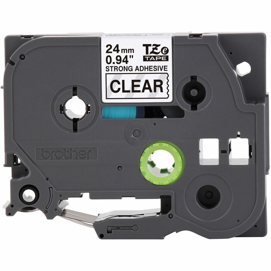 Image of Brother TZES151G Genuine P-touch TZeS151 BK on CLR Label Tape, Strong Adhesive Lam., 24mmX8m