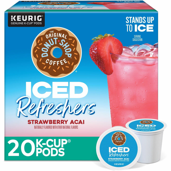 Image of The Original Donut Shop® 0237CT Iced Refreshers, Strawberry Acai, 20/Box, 4 / Carton