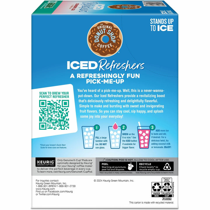Image of The Original Donut Shop® 0237CT Iced Refreshers, Strawberry Acai, 20/Box, 4 / Carton