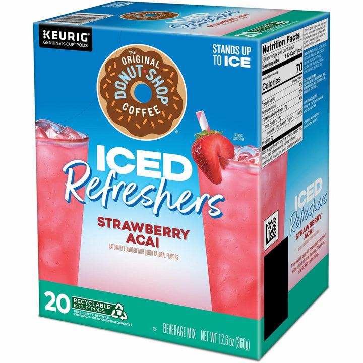 Image of The Original Donut Shop® 0237CT Iced Refreshers, Strawberry Acai, 20/Box, 4 / Carton
