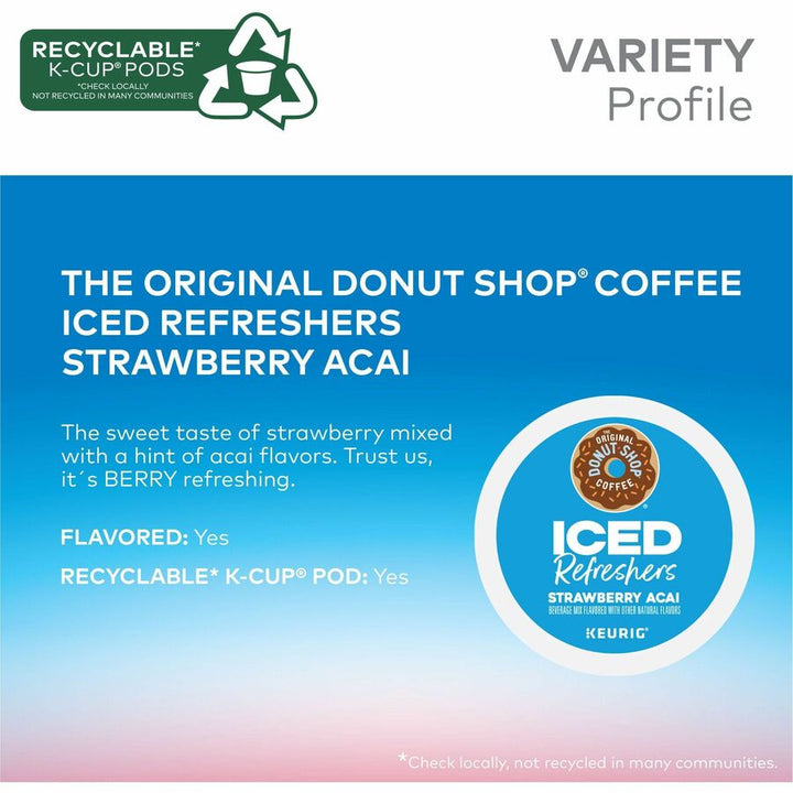 Image of The Original Donut Shop® 0237CT Iced Refreshers, Strawberry Acai, 20/Box, 4 / Carton