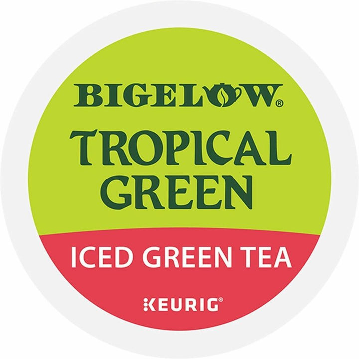 Image of Bigelow® 2870CT Tropical Iced Green Tea, Compatible with Keurig K-Cup Brewer, Caffeinated, Kosher, 22/Box, 4 / Carton
