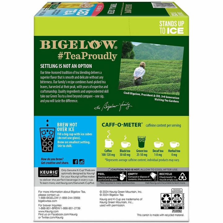 Image of Bigelow® 2870CT Tropical Iced Green Tea, Compatible with Keurig K-Cup Brewer, Caffeinated, Kosher, 22/Box, 4 / Carton