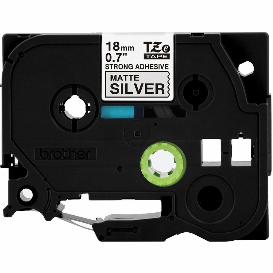Image of Brother TZES941G P-touch Tze Label Tape, 45/64" Width, Matte Silver, Laminated, Water Resistant, 1 Each