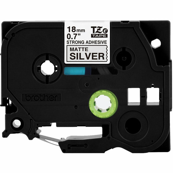 Image of Brother TZES941G P-touch Tze Label Tape, 45/64" Width, Matte Silver, Laminated, Water Resistant, 1 Each