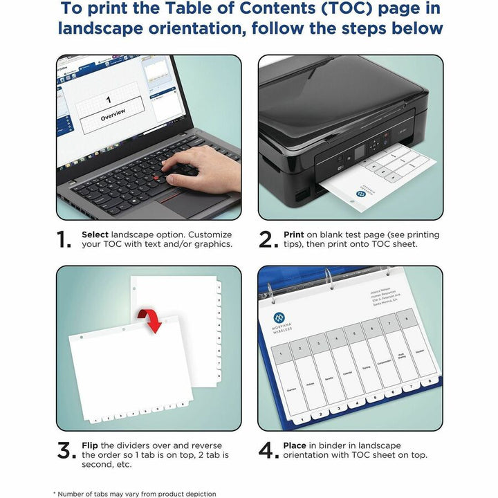 Image of Avery® Customizable TOC Ready Index Black and White Dividers, 15-Tab, 1 to 15, 11 x 8.5, 1 Set