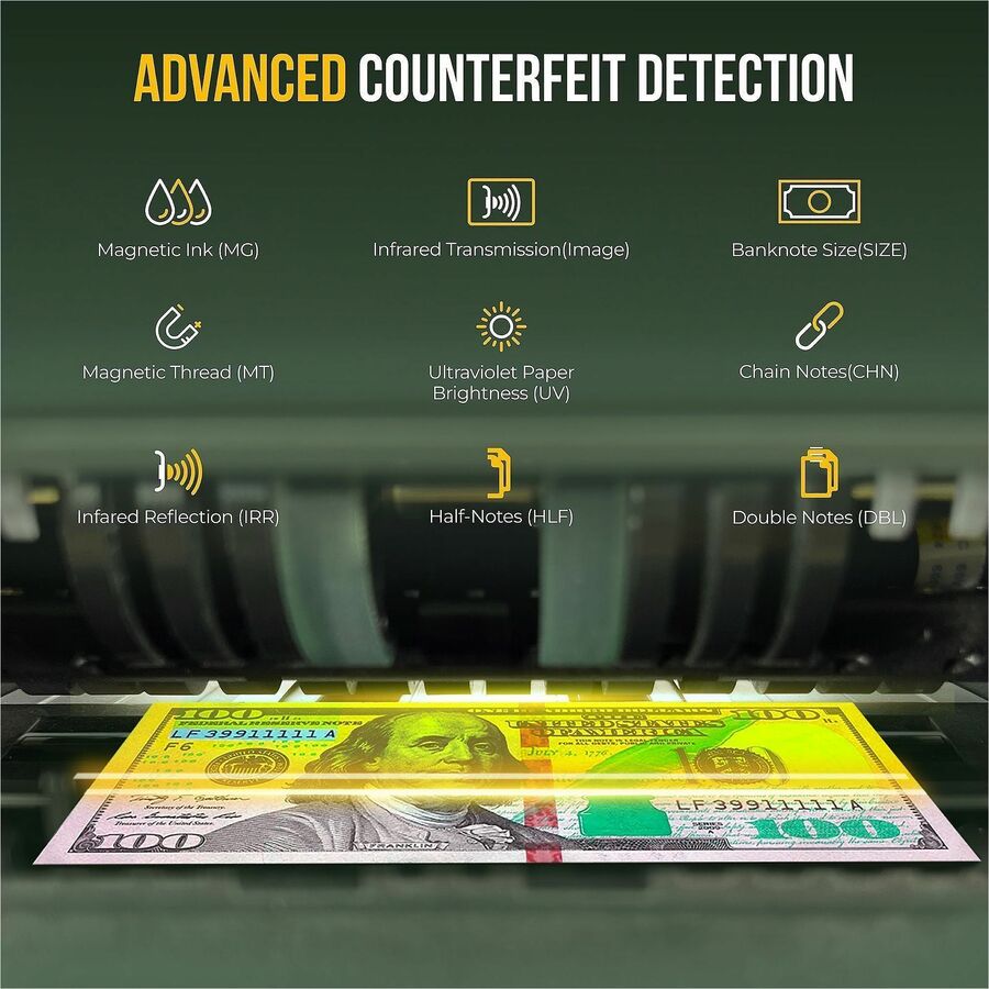 Image of Kolibri KBR-1500 V2 Mixed Bill Counter, Counts @ 1200 bills/min, Gray, 1 Each