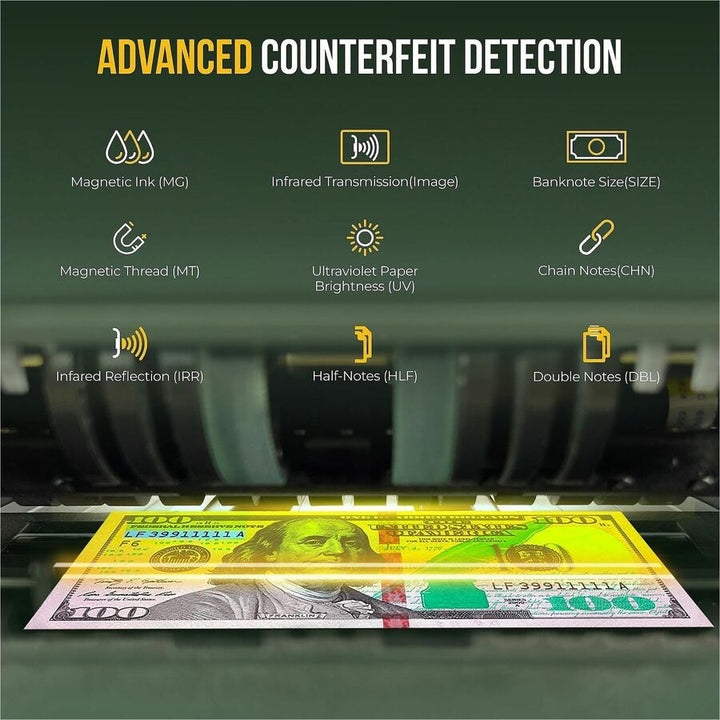 Image of Kolibri KBR-1500 V2 Mixed Bill Counter, Counts @ 1200 bills/min, Gray, 1 Each