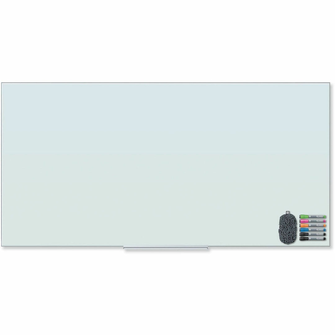Image of U Brands Floating Glass Dry Erase Board, 72" x 36" (Actual Size: 70" x 35"), White Surface