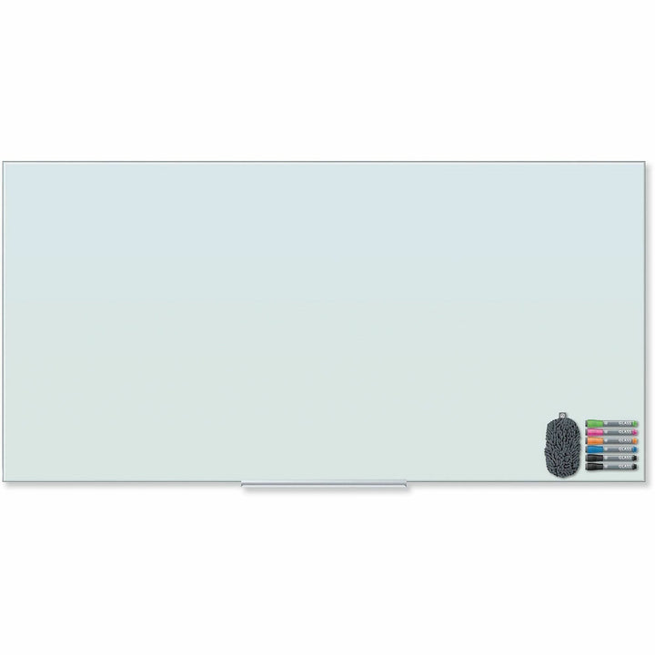 Image of U Brands Floating Glass Dry Erase Board, 72" x 36" (Actual Size: 70" x 35"), White Surface