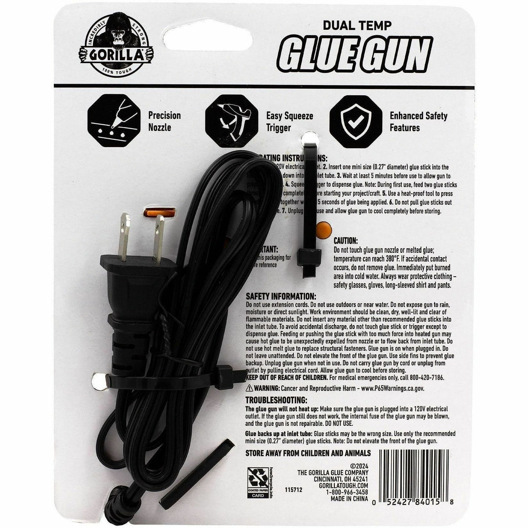 Image of Gorilla® Dual Temp Mini Hot Glue Gun, Orange/Black