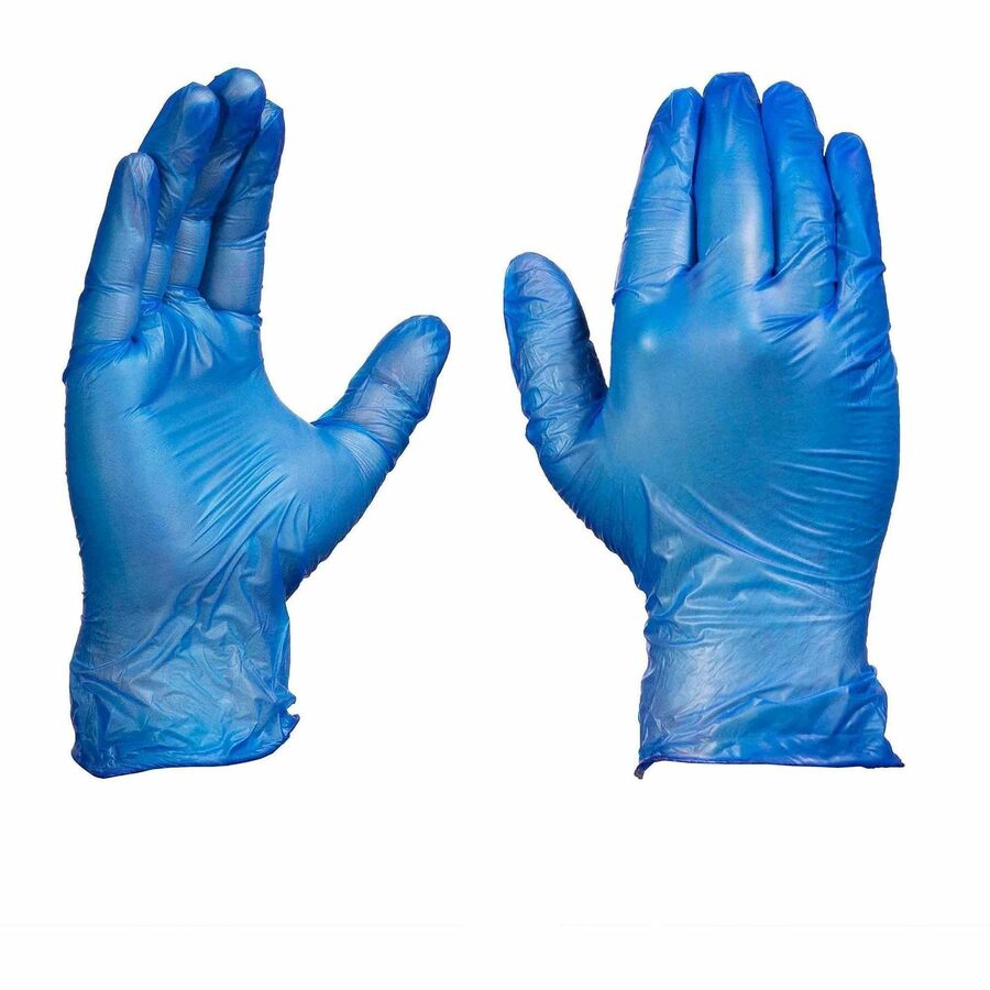 Image of Gloveworks IVBPF48100 Industrial Blue Powder-Free Vinyl Gloves