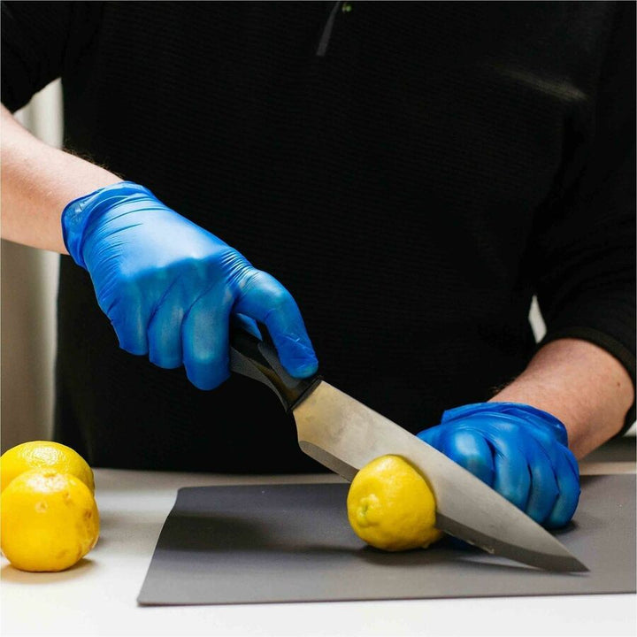 Image of Gloveworks IVBPF48100 Industrial Blue Powder-Free Vinyl Gloves