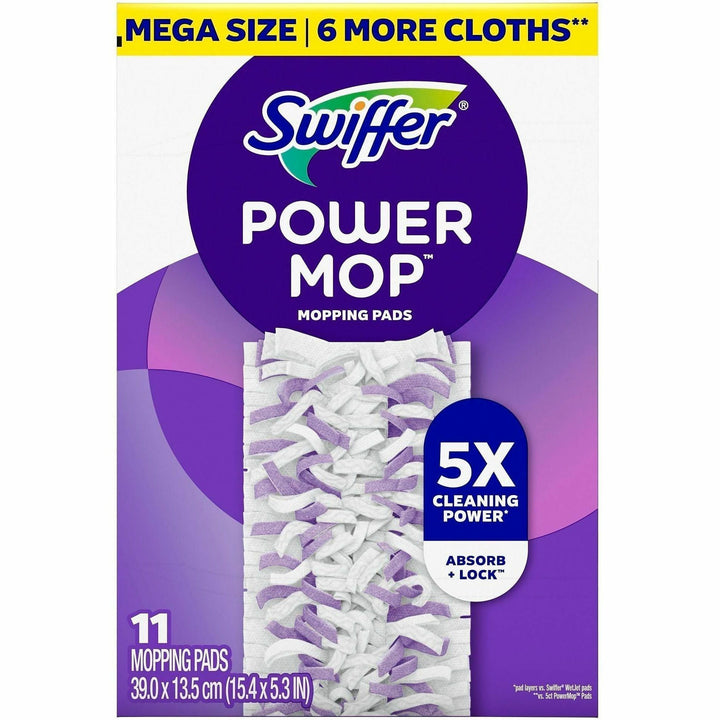 Image of Swiffer 12868 Powermop Mopping Pads, Purple, 11 / Box