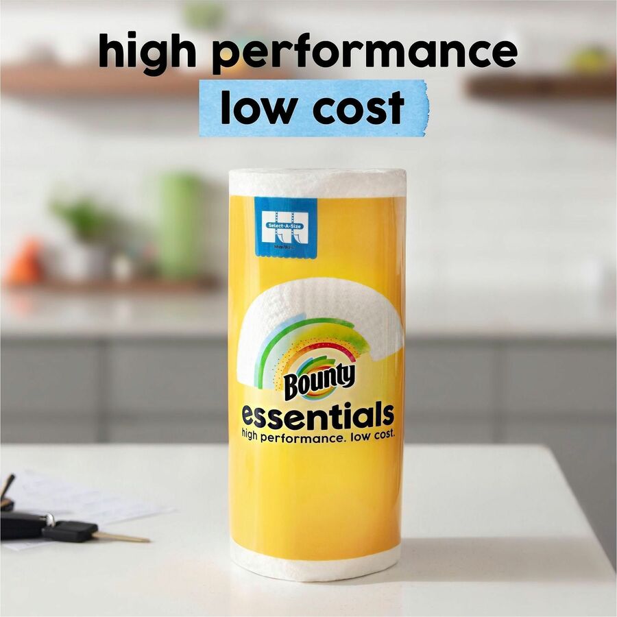 Image of Bounty 14019CT Essentials Select-A-Size, 2 Ply, 108 Sheets/Roll, White, Paper, 2 Rolls Per PackPack, 8 / Carton