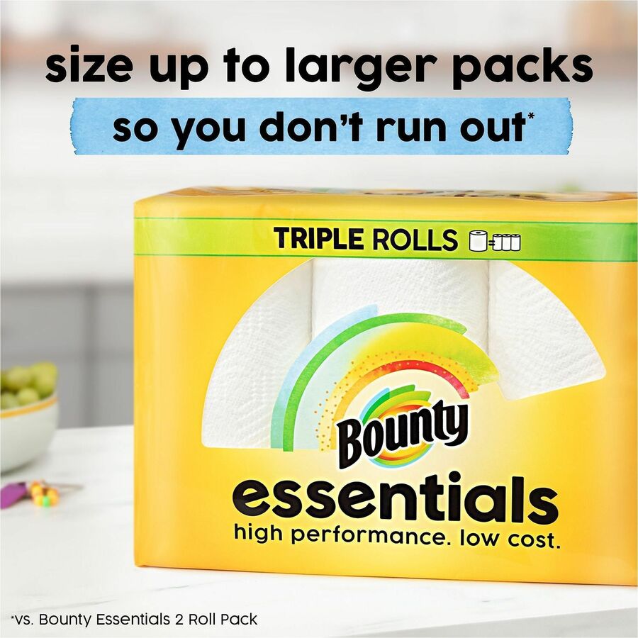 Image of Bounty 14019 Essentials Select-A-Size, 2 Ply, 108 Sheets/Roll, White, Paper, 2 Rolls Per PackPack, 2 / Pack