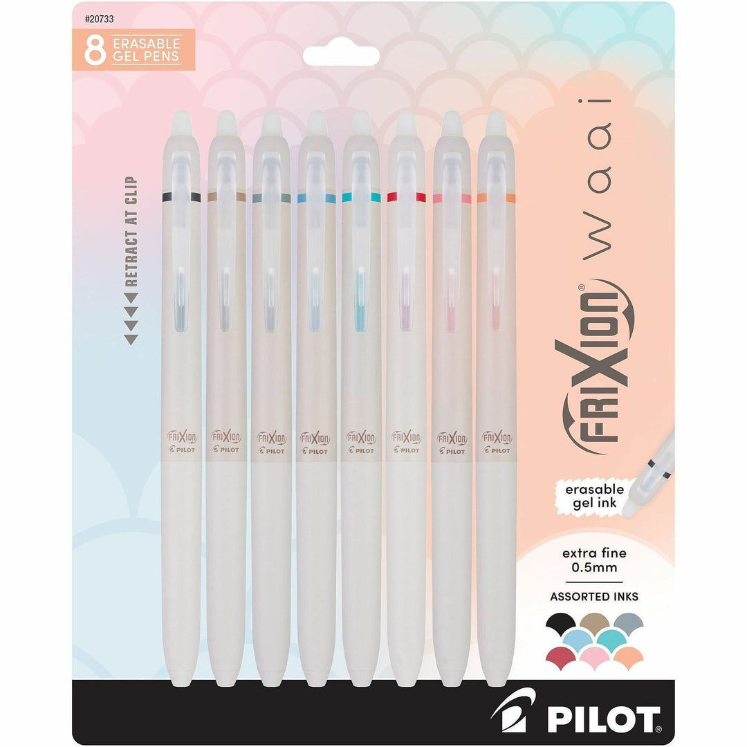 Image of Pilot® Frixion Waai Erasable Gel Pen, Retractable, Extra Fine, 0.5 mm, Assorted Ink and Barrel Colors, 8/Pack
