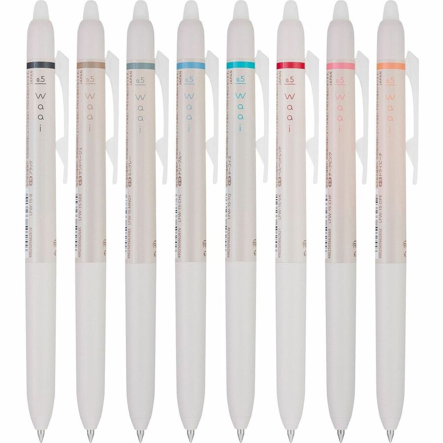 Image of Pilot® Frixion Waai Erasable Gel Pen, Retractable, Extra Fine, 0.5 mm, Assorted Ink and Barrel Colors, 8/Pack