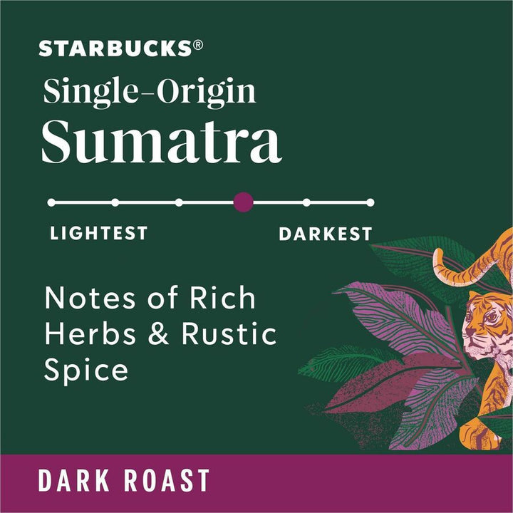 Image of Starbucks 91281CT Sumatra Blend Coffee, Dark, 24 K-Cup, K-Cup, Sumatra Blend, 4 / Carton
