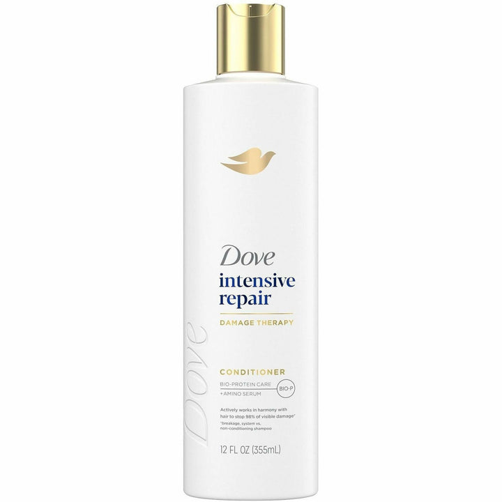 Image of Dove 03305 Intensive Repair Hair Conditioner, 12 fl oz (354.9 mL), Bottle Dispenser, Hair, White, Moisturizing, 1 Each