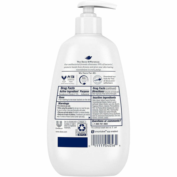 Image of Dove 104056 Adv.-Care Antibacterial Hand Wash, Kill Germs, Bacteria Remover, Hand, Moisturizing, Antibacterial, White, 1 Each