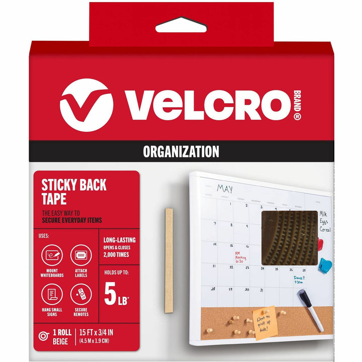 Image of VELCRO® 90083 Sticky Back 15ft x 3/4in Roll Beige