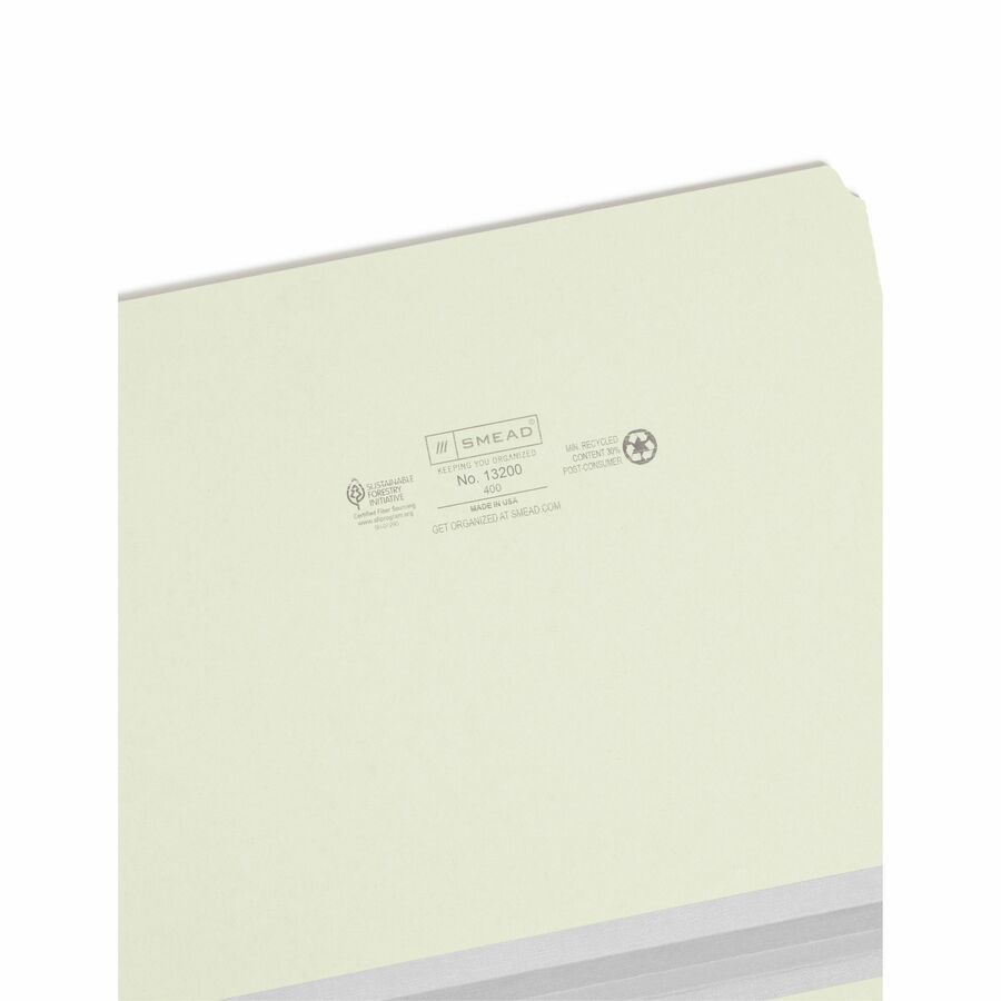 Image of Smead Tab Folders,1"Exp,Straight Cut,9-1/2"H,Letter,25/BX,Gray GN