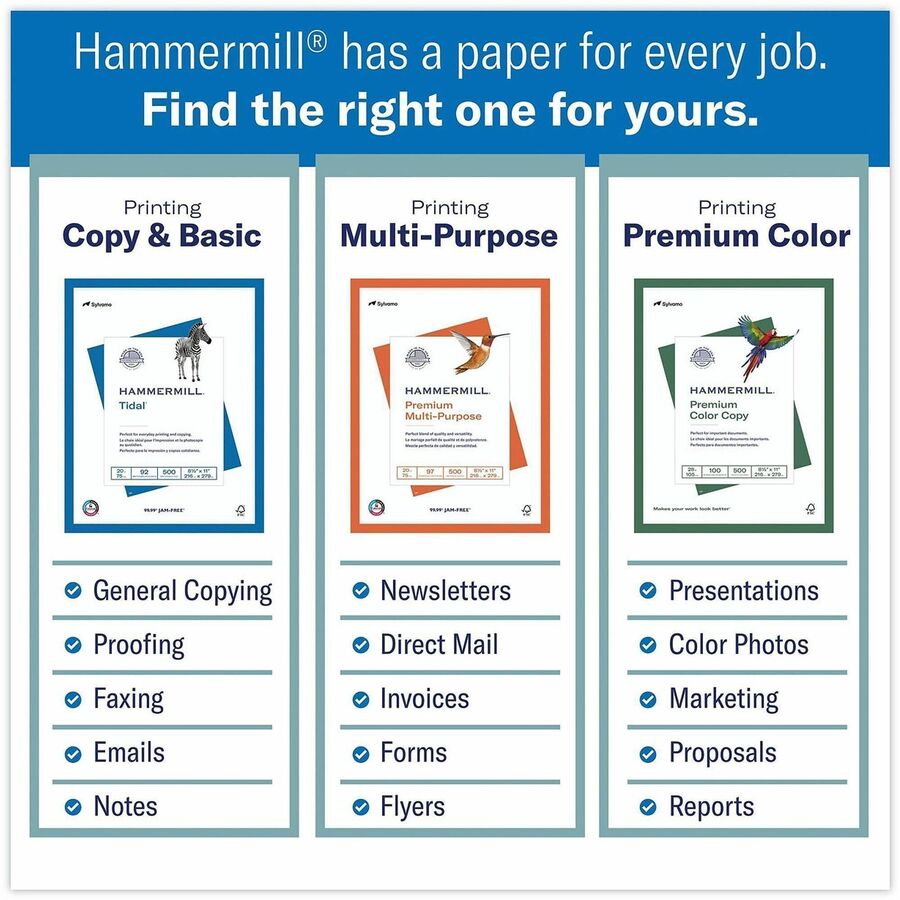Image of Hammermill® Premium Color Copy Cover, 100 Bright, 80 lb Cover Weight, 18 x 12, 250 Sheets/Pack, 4 Packs/Carton