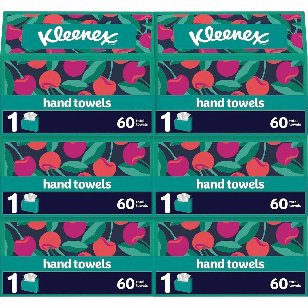Image of Kleenex 38586CT Disposable Hand Towels, 1 Ply, 8" W x 9.10" Length, White, Paper, 60 Towels/Box, 6 / Carton