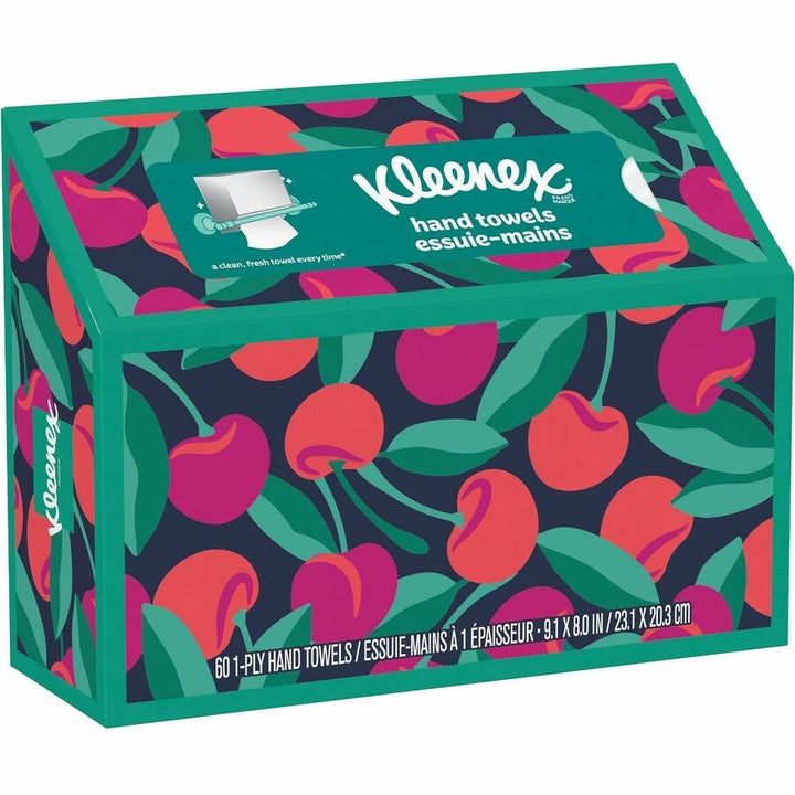 Image of Kleenex 38586CT Disposable Hand Towels, 1 Ply, 8" W x 9.10" Length, White, Paper, 60 Towels/Box, 6 / Carton