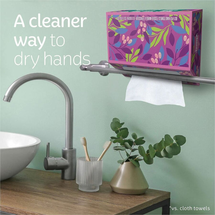 Image of Kleenex 38586CT Disposable Hand Towels, 1 Ply, 8" W x 9.10" Length, White, Paper, 60 Towels/Box, 6 / Carton
