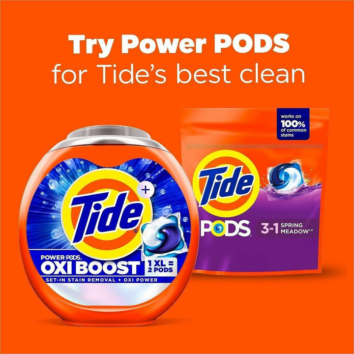 Image of Tide 93123 PODS Laundry Detergent Pacs, For Laundry, Clothes, Concentrate, Spring Meadow Scent, Recommended For: Stain Remover, Blue, 31 / Bag