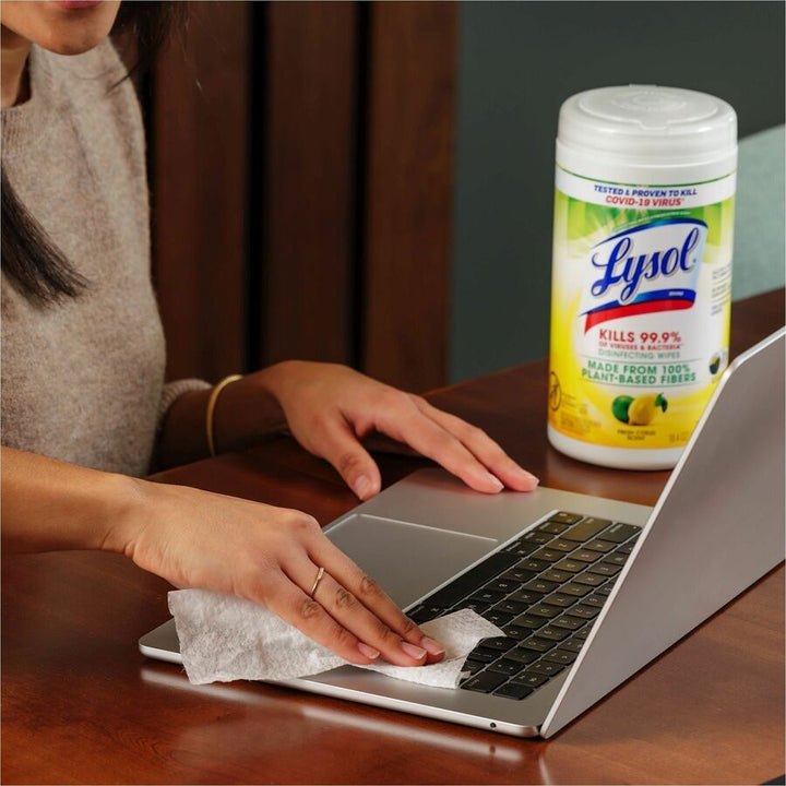 Image of Lysol 49128 Plant-Based Fiber Disinfecting Wipes