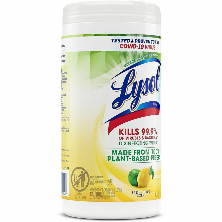 Image of Lysol 49128 Plant-Based Fiber Disinfecting Wipes
