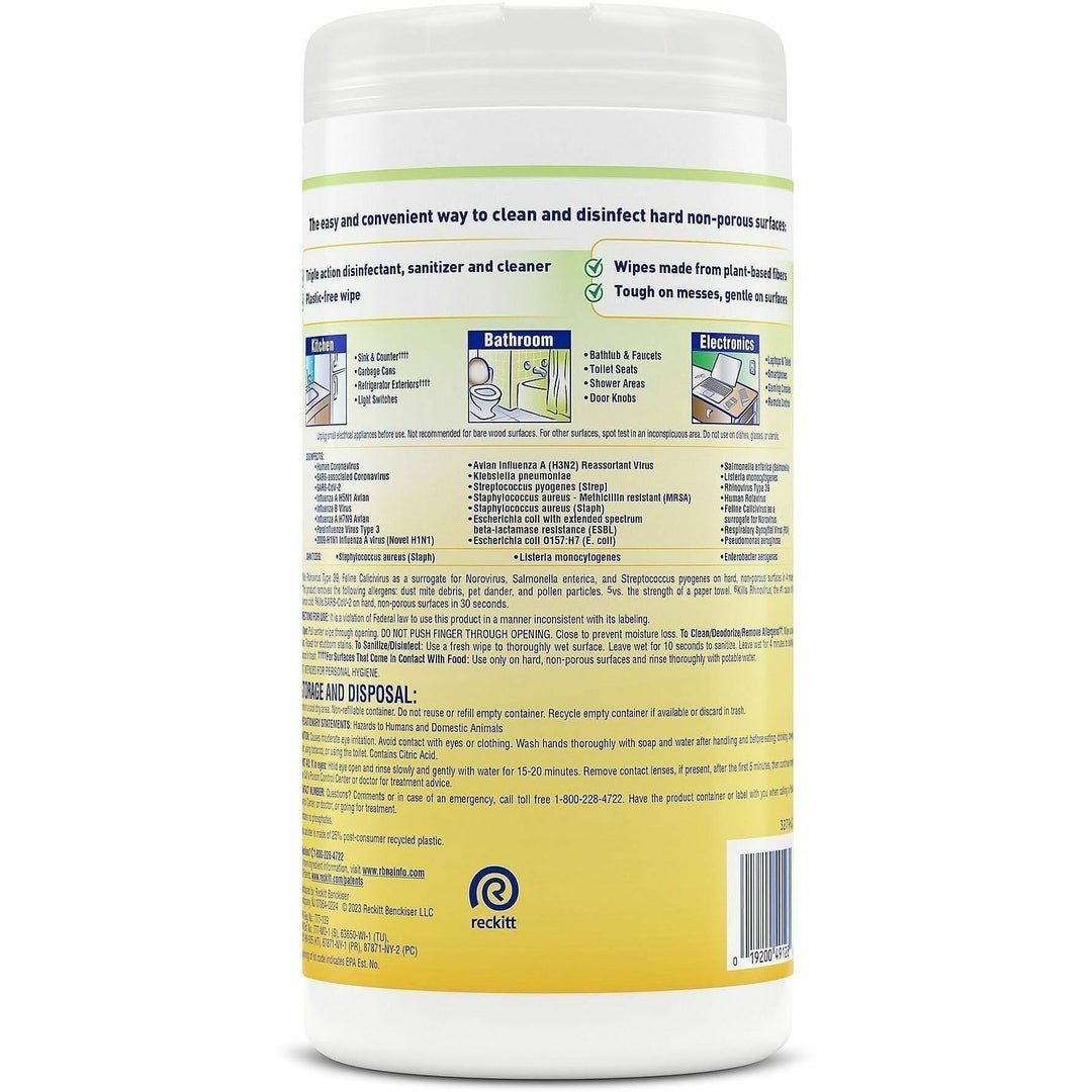 Image of Lysol 49128 Plant-Based Fiber Disinfecting Wipes