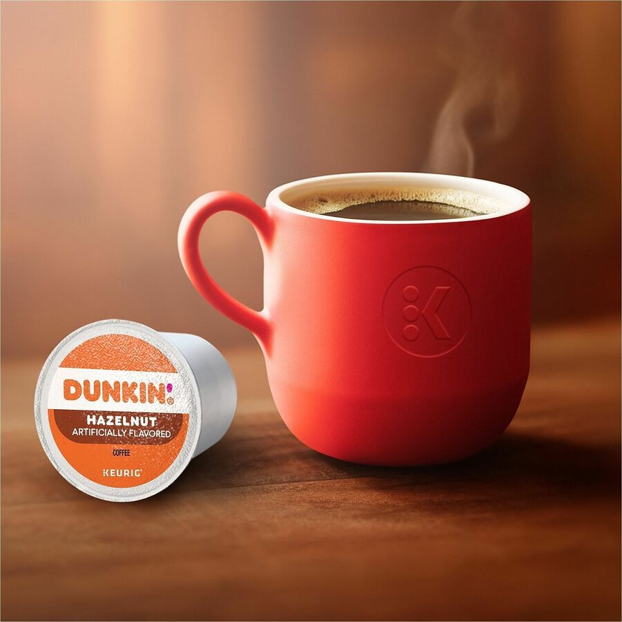Image of Dunkin' Donuts® 1270CT Hazelnut Coffee, Medium, 22 K-Cup, K-Cup, Hazelnut, Original Blend, 4 / Carton