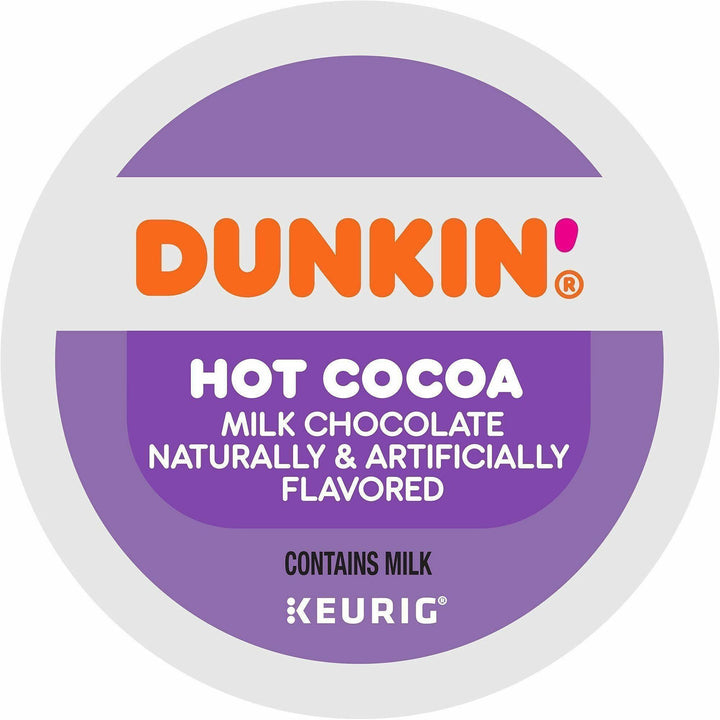 Image of Dunkin'® 1261CT Milk Chocolate Hot Cocoa, Compatible with Keurig Brewer, 22 K-Cup, K-Cup, Pod, Milk Chocolate, Hot Cocoa, Kosher, 4 / Carton