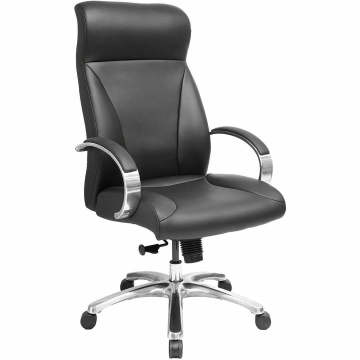 Image of Lorell 63310 Pike High Back Executive Chair, High Back, Black, Polyurethane, Armrest, 1 Each