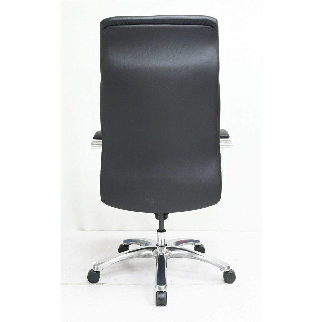 Image of Lorell 63310 Pike High Back Executive Chair, High Back, Black, Polyurethane, Armrest, 1 Each