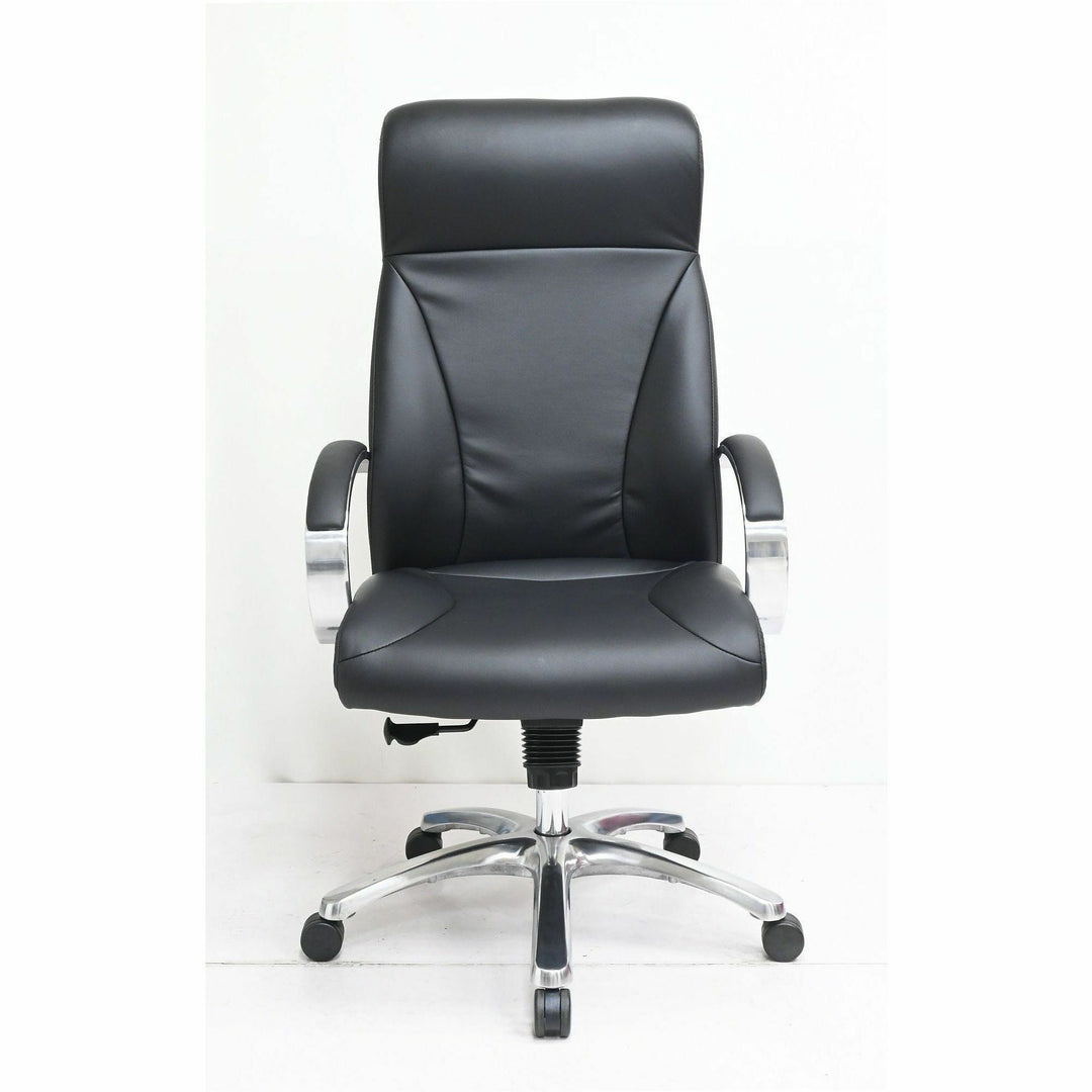 Image of Lorell 63310 Pike High Back Executive Chair, High Back, Black, Polyurethane, Armrest, 1 Each