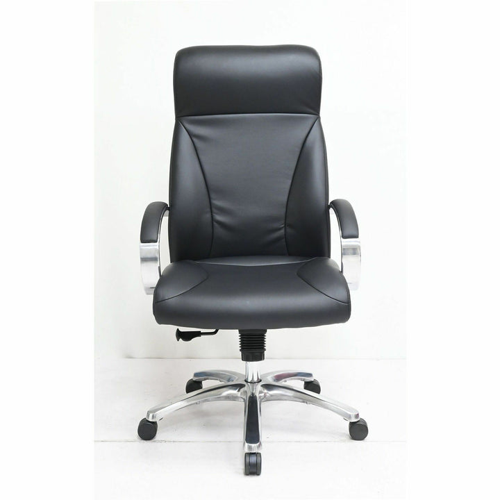 Image of Lorell 63310 Pike High Back Executive Chair, High Back, Black, Polyurethane, Armrest, 1 Each