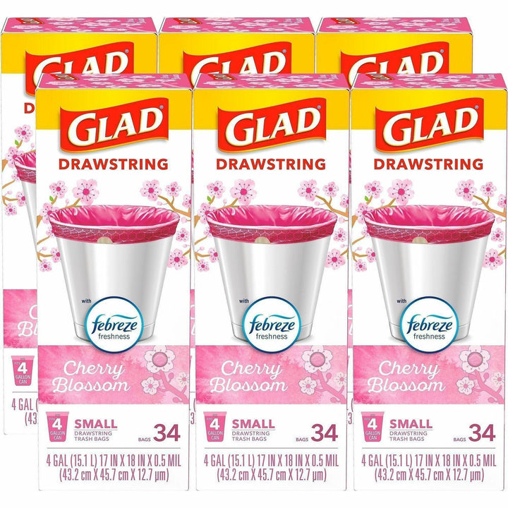 Image of Glad 79274CT Odorshield Small Drawstring Trash Bags